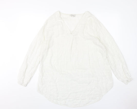 Womens UK Size S Apricot White  Blouse