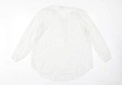 Womens UK Size S Apricot White  Blouse