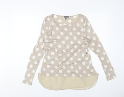 Womens UK Size 12 Phase Eight Beige Basic Blouse