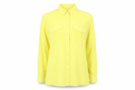 Womens UK Size 10 Marks and Spencer Yellow Basic Button-Up