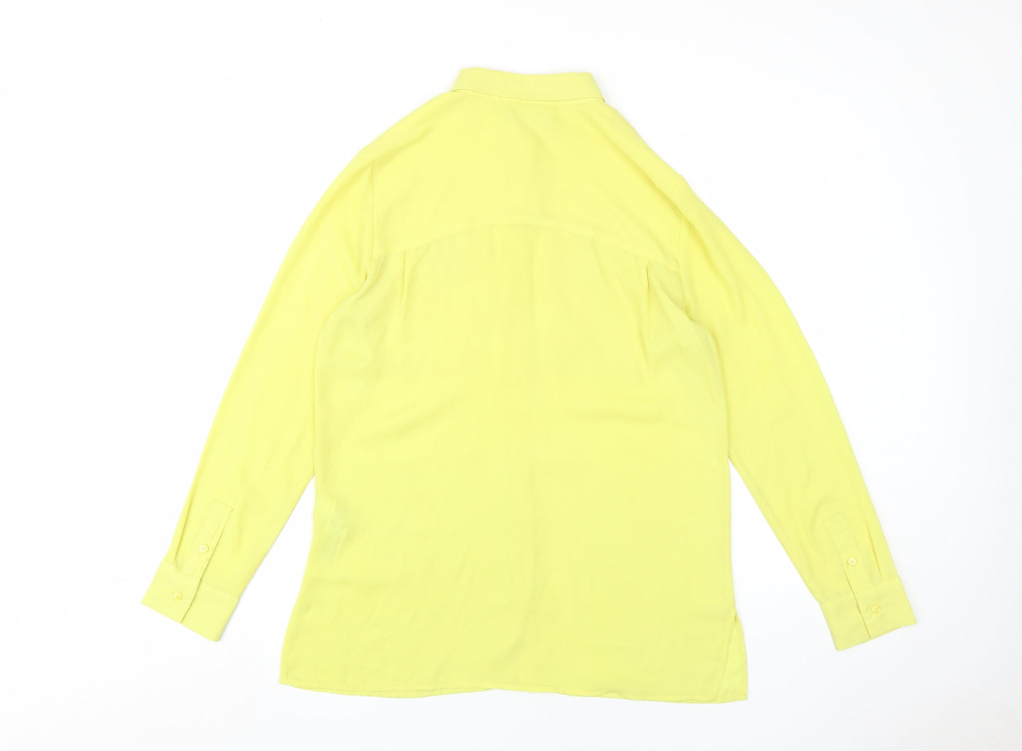 Womens UK Size 10 Marks and Spencer Yellow Basic Button-Up