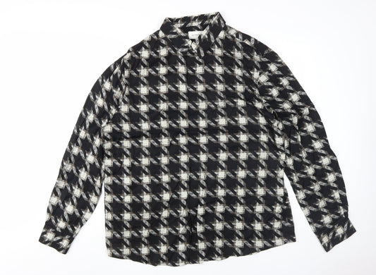 Womens UK Size XL Marks and Spencer Black Basic Button-Up