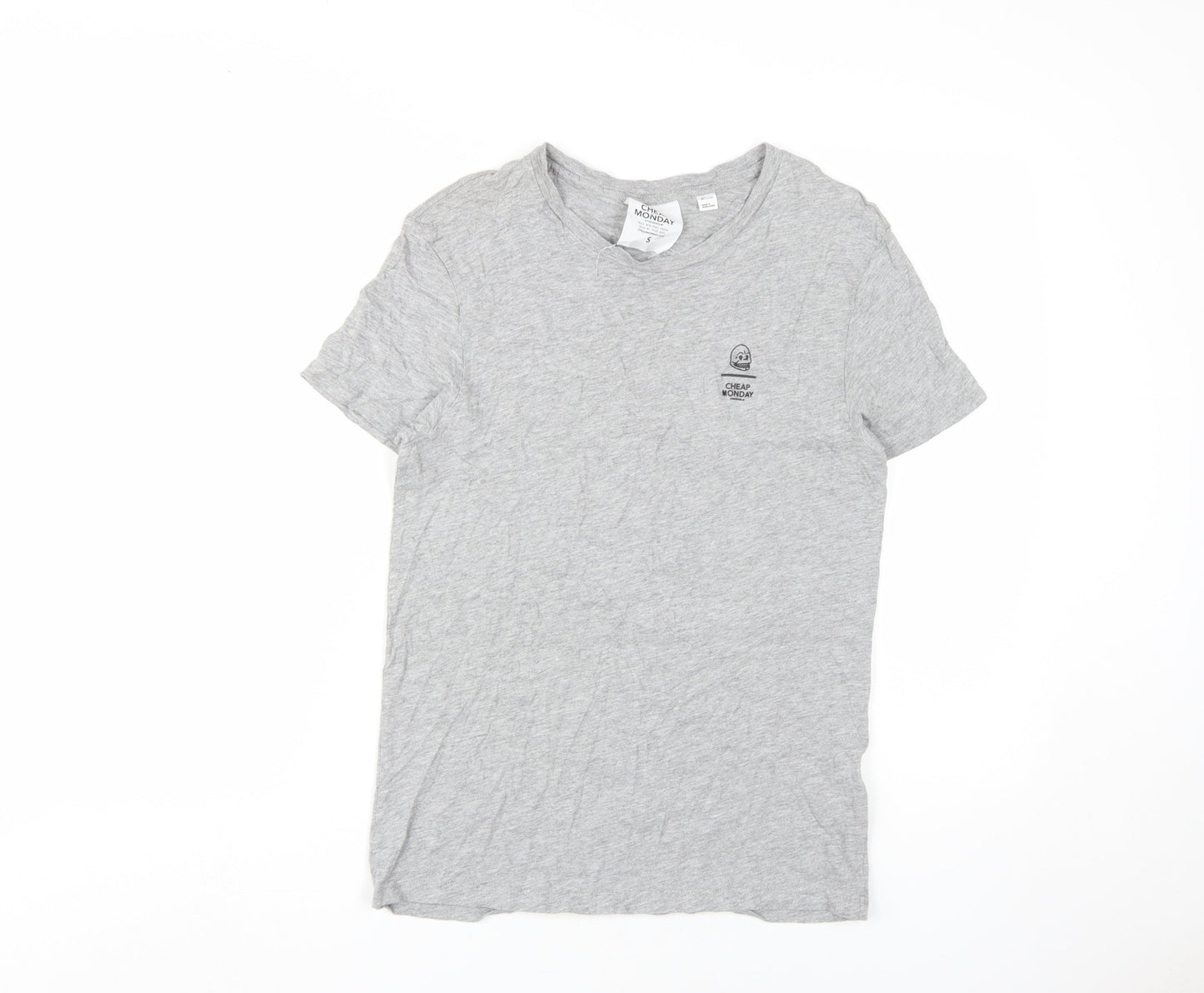 Cheap Monday Grey Men's Crew Neck T-Shirt, Size S