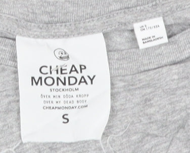 Cheap Monday Grey Men's Crew Neck T-Shirt, Size S
