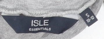 Womens UK Size S ISLE ESSENTIALS Grey  T-Shirt