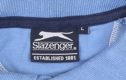 Slazenger Men's Blue Polo Shirt L