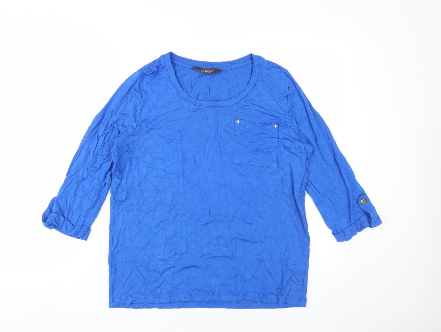 Womens UK Size 10 Sosandar Blue Basic T-Shirt