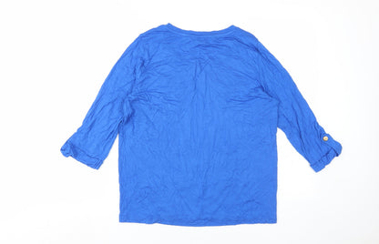 Womens UK Size 10 Sosandar Blue Basic T-Shirt
