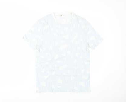 Reiss Men's White Geometric Short Sleeve T-Shirt S