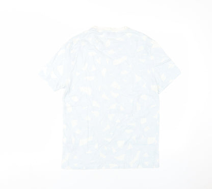 Reiss Men's White Geometric Short Sleeve T-Shirt S