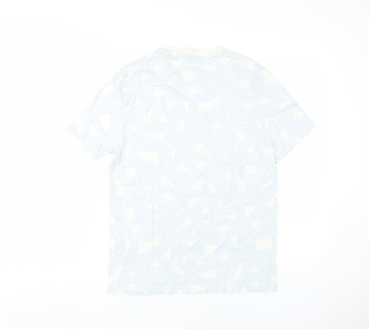Reiss Men's White Geometric Short Sleeve T-Shirt S