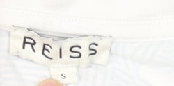 Reiss Men's White Geometric Short Sleeve T-Shirt S