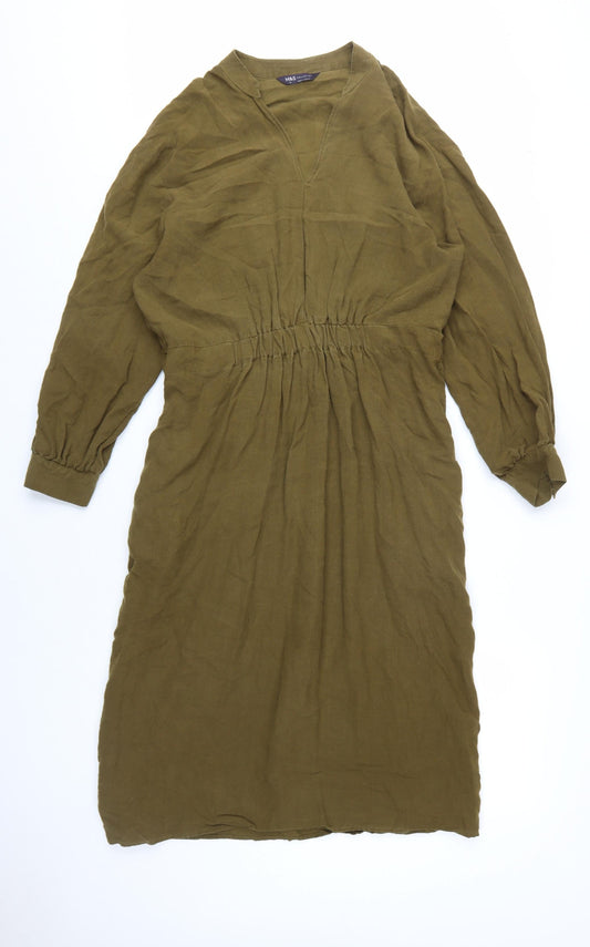 Marks and Spencer Women's Green Long Sleeve Dress 14