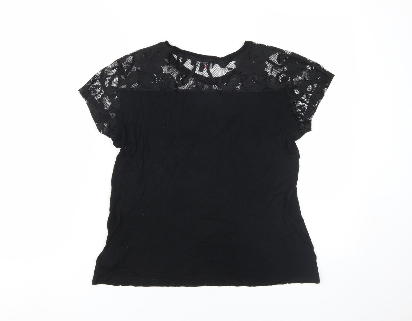 Womens UK Size M Morgan Black Basic T-Shirt