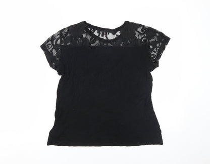 Womens UK Size M Morgan Black Basic T-Shirt