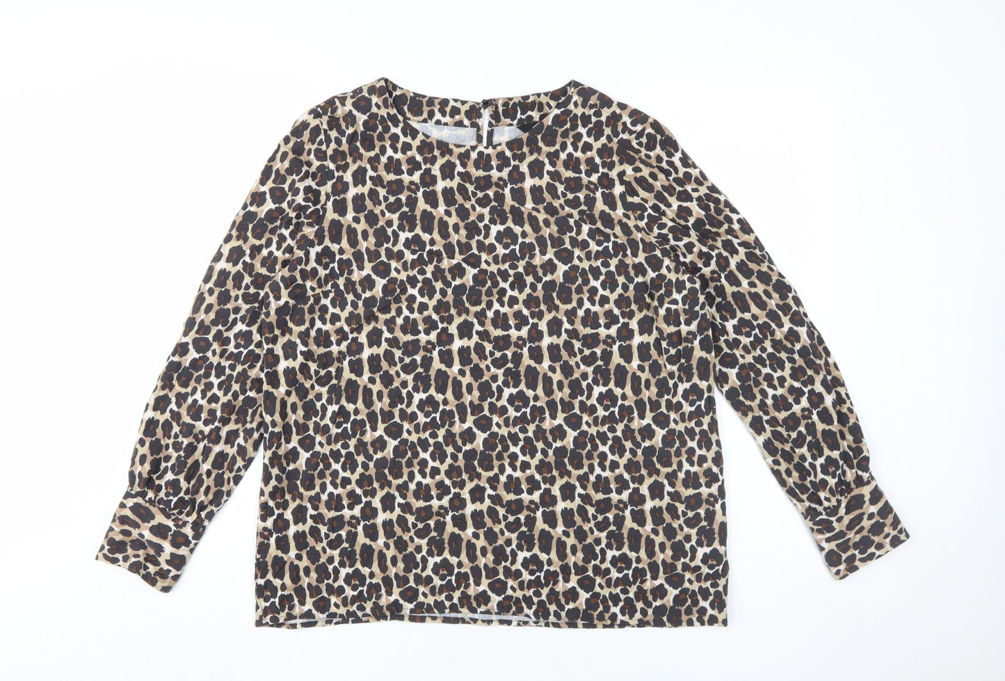 Next Women's Beige Animal Print Blouse Size 16