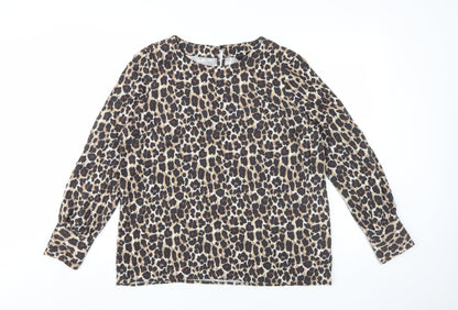 Next Women's Beige Animal Print Blouse Size 16