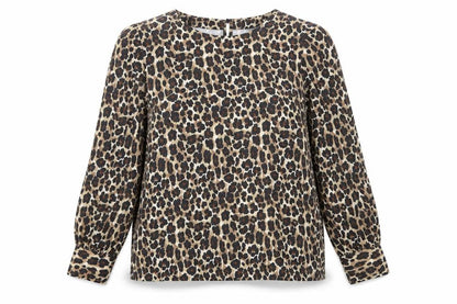 Next Women's Beige Animal Print Blouse Size 16