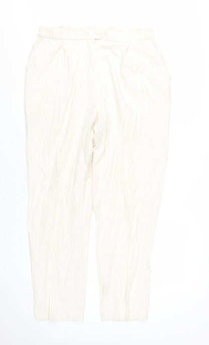 Womens UK Size 18 Marks and Spencer Relaxed Fit Dress Pants Ivory Trousers