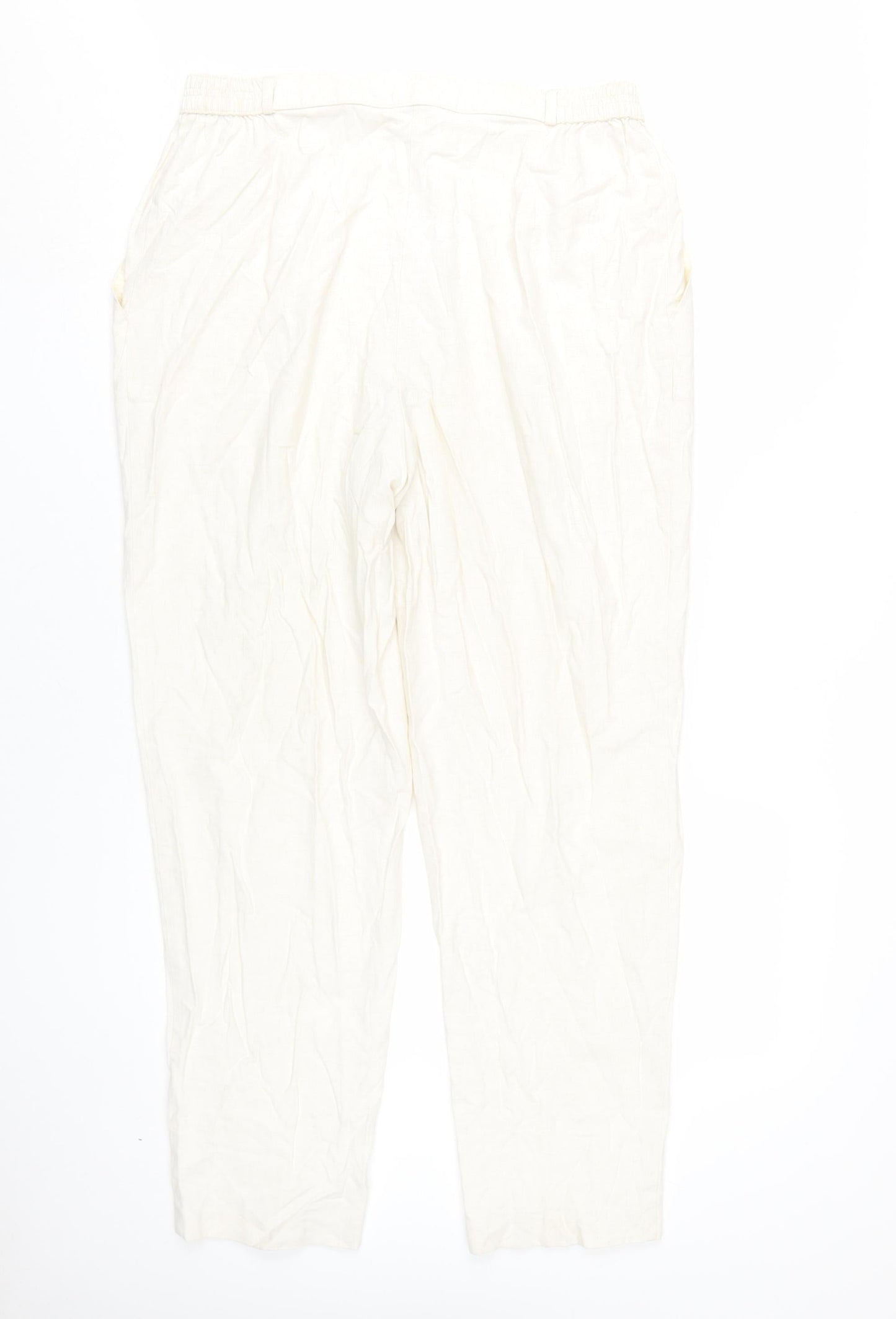 Womens UK Size 18 Marks and Spencer Relaxed Fit Dress Pants Ivory Trousers
