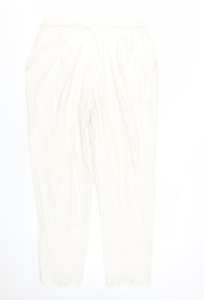 Womens UK Size 18 Marks and Spencer Relaxed Fit Dress Pants Ivory Trousers