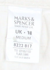 Womens UK Size 18 Marks and Spencer Relaxed Fit Dress Pants Ivory Trousers
