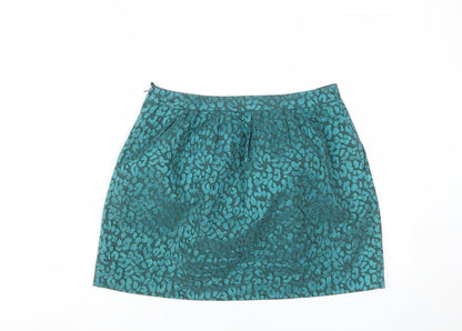 H&M Women's Blue Animal Print Short Skirt, Size 10