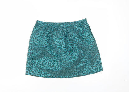 H&M Women's Blue Animal Print Short Skirt, Size 10