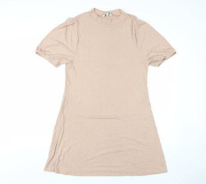 Miss Selfridge Beige Dress, UK 16, Half Sleeve Casual Wear
