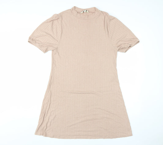 Miss Selfridge Beige Dress, UK 16, Half Sleeve Casual Wear