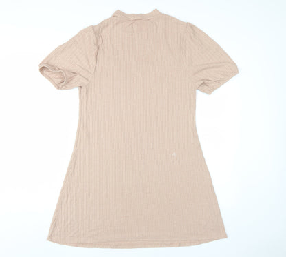 Miss Selfridge Beige Dress, UK 16, Half Sleeve Casual Wear