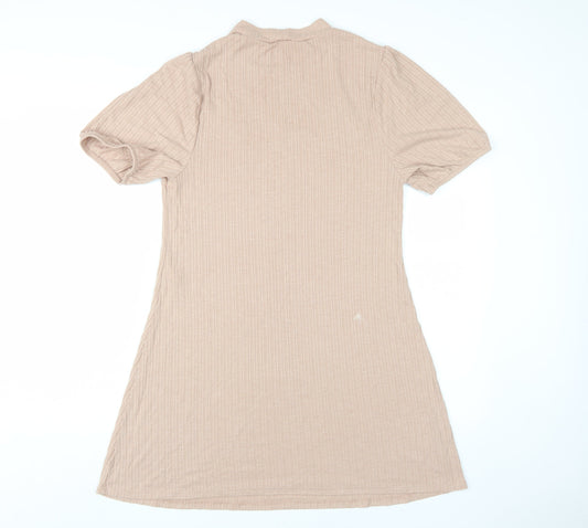 Miss Selfridge Beige Dress, UK 16, Half Sleeve Casual Wear