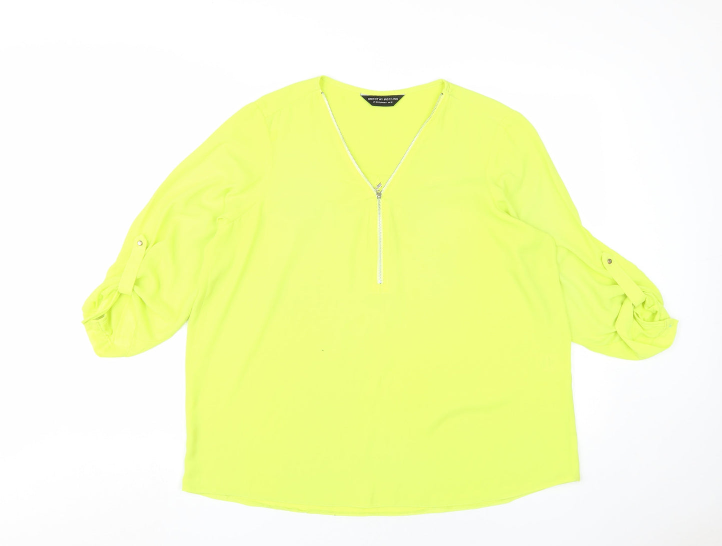 Womens UK Size 16 Dorothy Perkins Green Basic Blouse