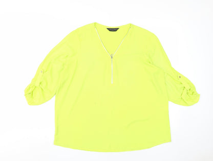Womens UK Size 16 Dorothy Perkins Green Basic Blouse