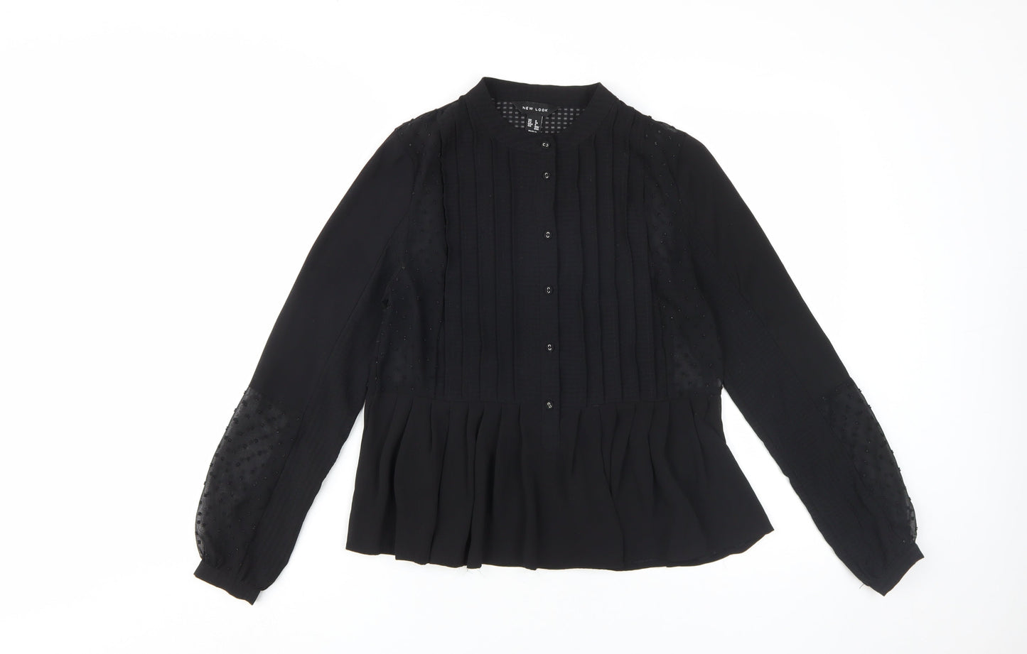 Womens UK Size 8 New Look Black Basic Blouse