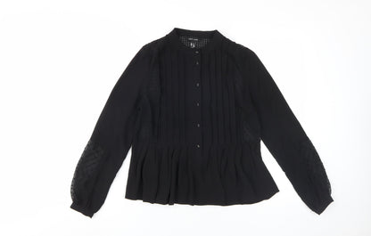 Womens UK Size 8 New Look Black Basic Blouse