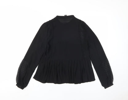 Womens UK Size 8 New Look Black Basic Blouse