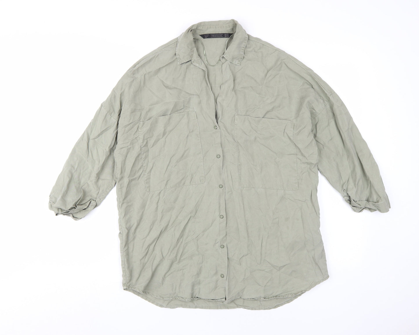 Womens UK Size XS Zara Green  Button-Up