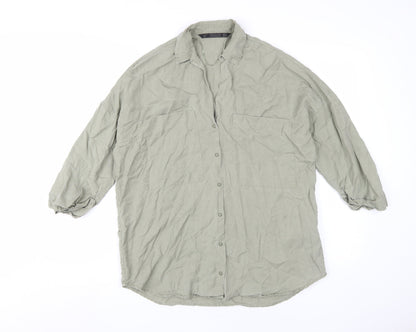 Womens UK Size XS Zara Green  Button-Up