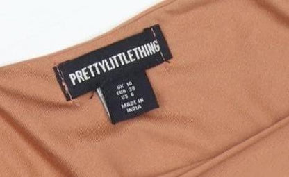 PrettyLittleThing Women's Brown Bodycon Dress Size 10