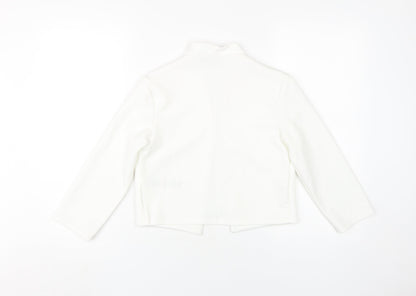 Quiz Women's White Cropped Jacket Size 8