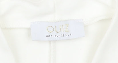 Quiz Women's White Cropped Jacket Size 8