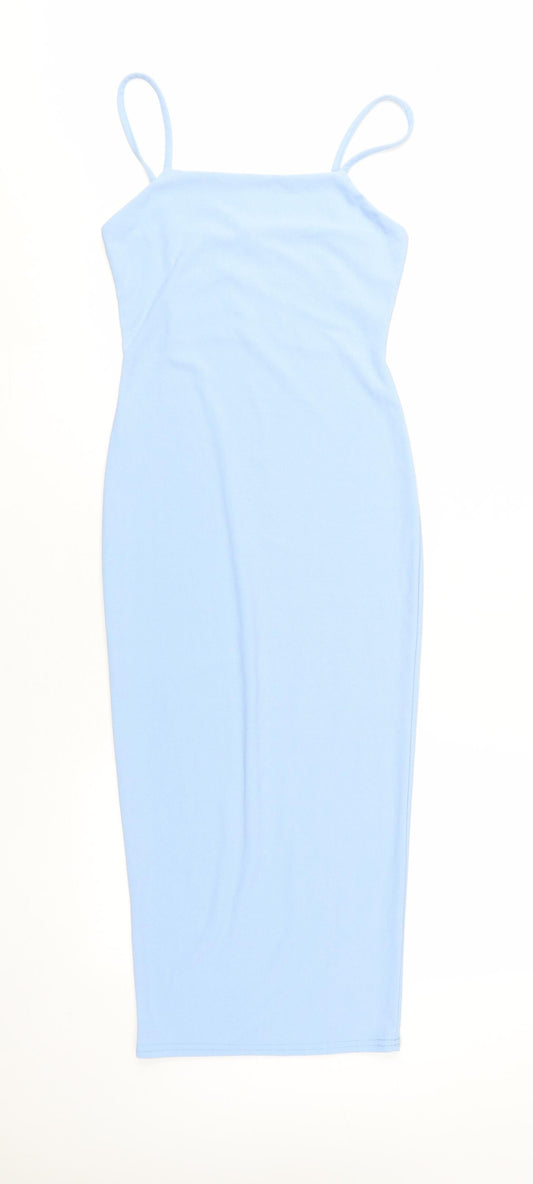 PrettyLittleThing Women's Blue Slip Dress Size 8