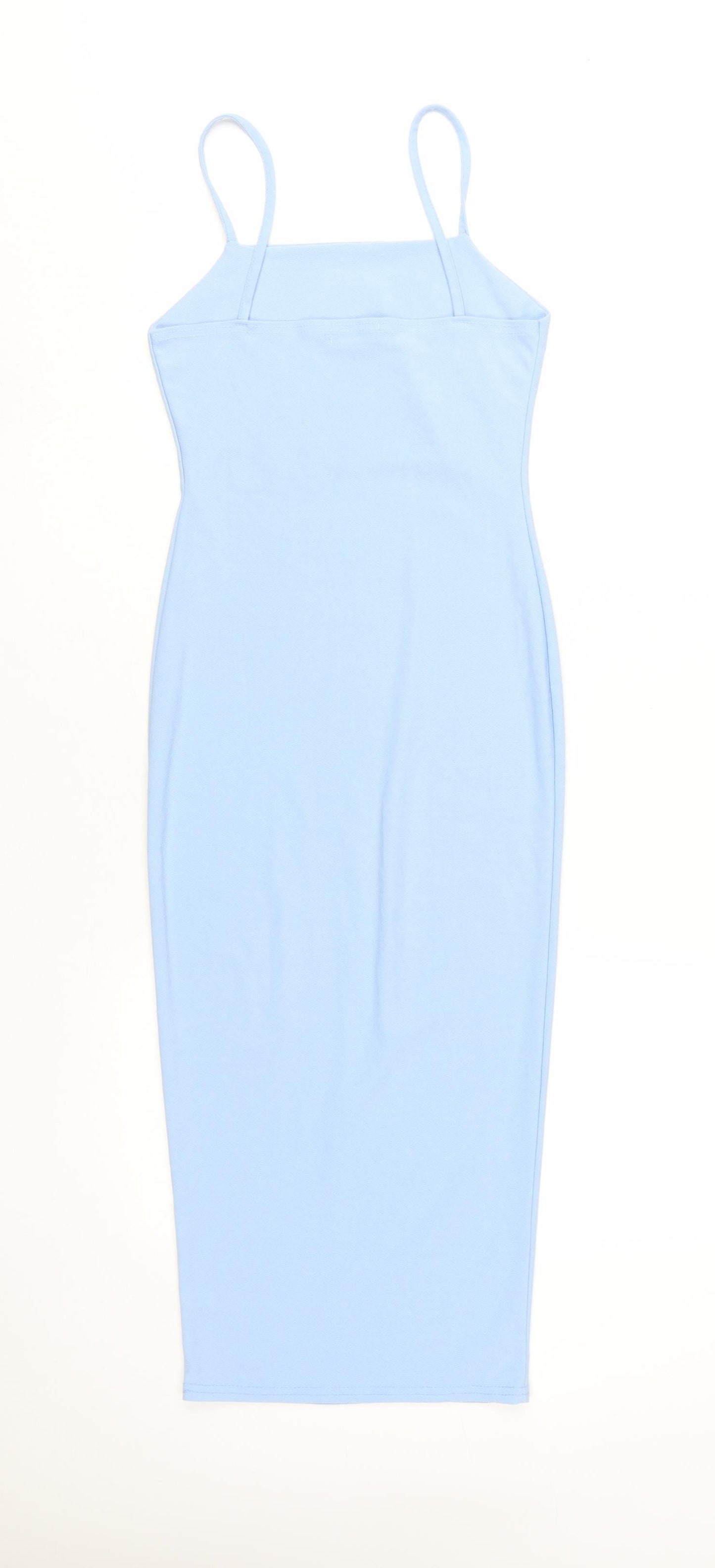 PrettyLittleThing Women's Blue Slip Dress Size 8