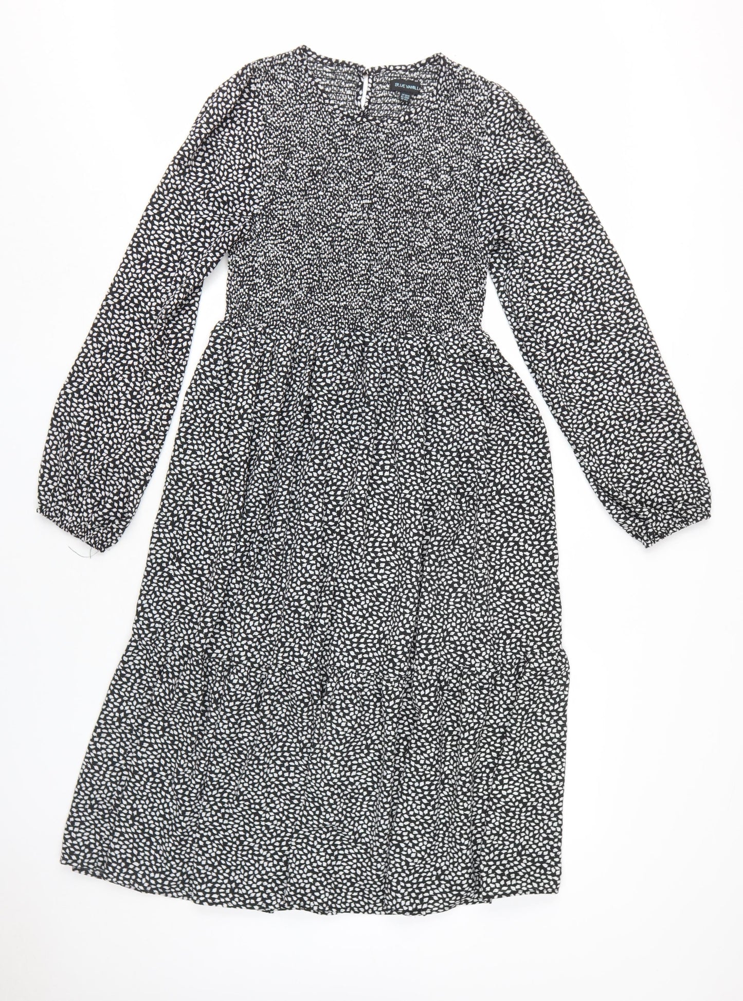 Blue Vanilla Women's Black Midi A-Line Dress Size 12