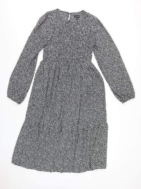 Blue Vanilla Women's Black Midi A-Line Dress Size 12