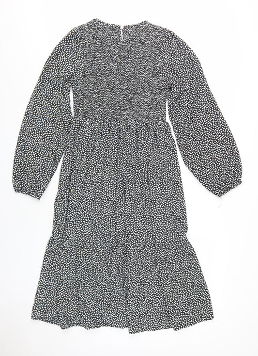 Blue Vanilla Women's Black Midi A-Line Dress Size 12