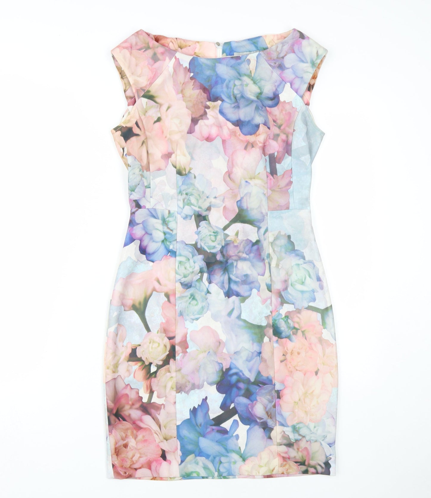 H&M Women's Multicoloured Floral Sheath Dress, Size 8