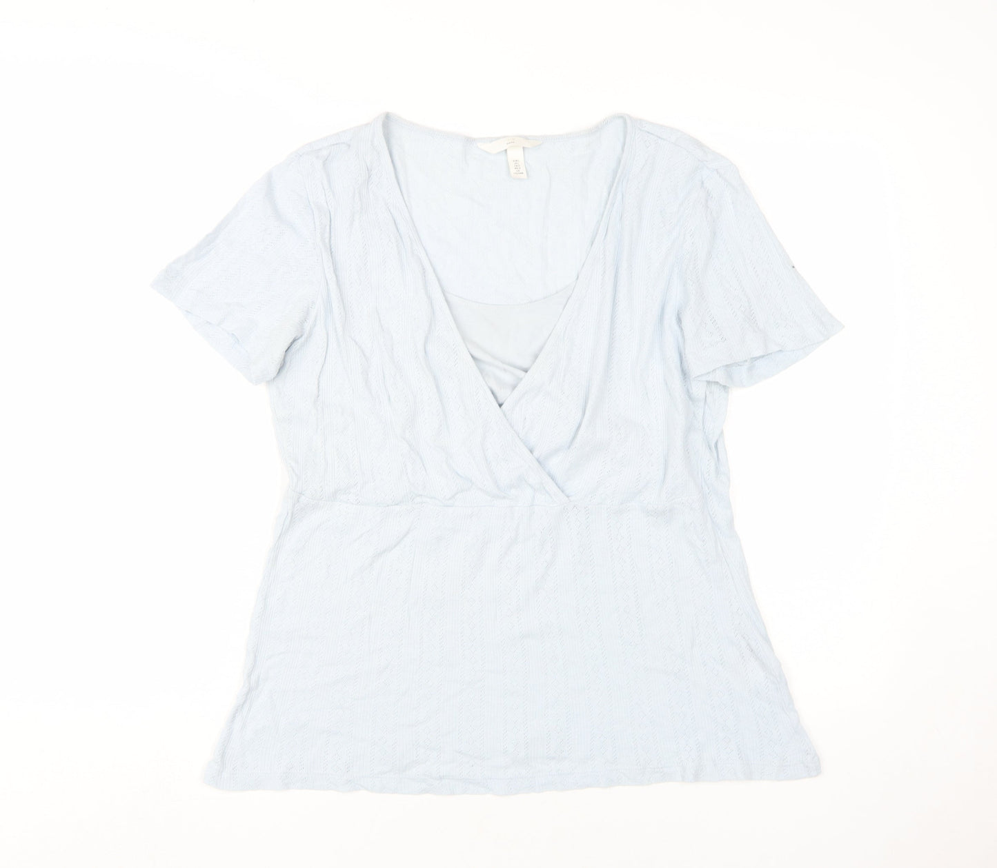 Mama Women's Blue Maternity Wrap T-Shirt L