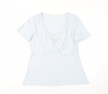 Mama Women's Blue Maternity Wrap T-Shirt L